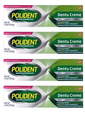Polident Dentu-Creme Denture Cleaner - 3.9 oz, Pack of 4